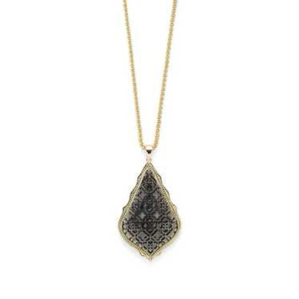 Kendra Scott Gold Necklace with Black Pendant